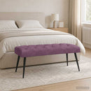 vidaXL Gombos varrású pad Lila 110 x 40 x 46 cm Bársony