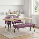 vidaXL Gombos varrású pad Lila 110 x 40 x 46 cm Bársony