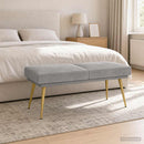 vidaXL Kéttagú pad Világosszürke 120 x 45 x 46 cm Bársony