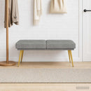 vidaXL Kéttagú pad Világosszürke 120 x 45 x 46 cm Bársony