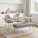 vidaXL Kéttagú pad Világosszürke 120 x 45 x 46 cm Bársony