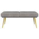 vidaXL Kéttagú pad Világosszürke 120 x 45 x 46 cm Bársony