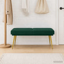 vidaXL Kéttagú pad Sötétzöld 120 x 45 x 46 cm Bársony