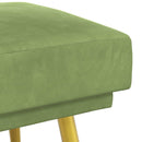 vidaXL Kéttagú pad Világos zöld 120 x 45 x 46 cm Bársony