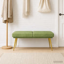 vidaXL Kéttagú pad Világos zöld 120 x 45 x 46 cm Bársony