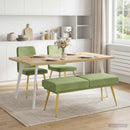 vidaXL Kéttagú pad Világos zöld 120 x 45 x 46 cm Bársony