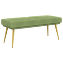 vidaXL Kéttagú pad Világos zöld 120 x 45 x 46 cm Bársony