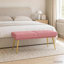 vidaXL Kéttagú pad Rózsaszín 120 x 45 x 46 cm Bársony