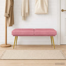 vidaXL Kéttagú pad Rózsaszín 120 x 45 x 46 cm Bársony