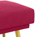 vidaXL Kéttagú pad Bordó 120 x 45 x 46 cm Bársony