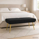 vidaXL Kéttagú pad Fekete 120 x 45 x 46 cm Bársony