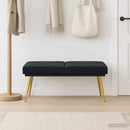 vidaXL Kéttagú pad Fekete 120 x 45 x 46 cm Bársony