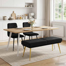 vidaXL Kéttagú pad Fekete 120 x 45 x 46 cm Bársony