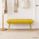 vidaXL Kéttagú pad Sárga 120 x 45 x 46 cm Bársony