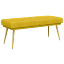 vidaXL Kéttagú pad Sárga 120 x 45 x 46 cm Bársony