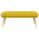 vidaXL Kéttagú pad Sárga 120 x 45 x 46 cm Bársony