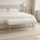 vidaXL Kéttagú pad Krémszínű 120 x 45 x 46 cm Bársony