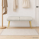 vidaXL Kéttagú pad Krémszínű 120 x 45 x 46 cm Bársony