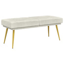 vidaXL Kéttagú pad Krémszínű 120 x 45 x 46 cm Bársony