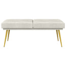vidaXL Kéttagú pad Krémszínű 120 x 45 x 46 cm Bársony