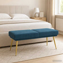 vidaXL Kéttagú pad Kék 120 x 45 x 46 cm Bársony