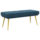 vidaXL Kéttagú pad Kék 120 x 45 x 46 cm Bársony