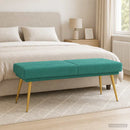 vidaXL Kéttagú pad Türkiz 120 x 45 x 46 cm Bársony