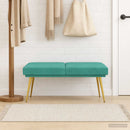vidaXL Kéttagú pad Türkiz 120 x 45 x 46 cm Bársony