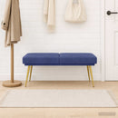 vidaXL Kéttagú pad Rendőrségi kék 120 x 45 x 46 cm Bársony