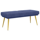 vidaXL Kéttagú pad Rendőrségi kék 120 x 45 x 46 cm Bársony