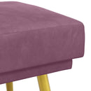 vidaXL Kéttagú pad Lila 120 x 45 x 46 cm Bársony