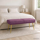 vidaXL Kéttagú pad Lila 120 x 45 x 46 cm Bársony