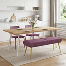 vidaXL Kéttagú pad Lila 120 x 45 x 46 cm Bársony