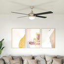 vidaXL Fényventilátor távirányítóval Ø 130 cm Fekete