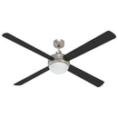 vidaXL Fényventilátor távirányítóval Ø 130 cm Fekete
