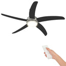 vidaXL Fényventilátor távirányítóval Ø 130 cm Fekete