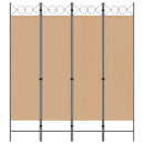 vidaXL 4-paneles szoba elválasztó Bézs 160 x 180 cm Szövet