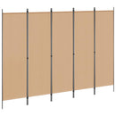 vidaXL 5-paneles szoba elválasztó Bézs 250 x 180 cm Szövet