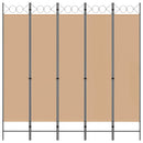 vidaXL 5-paneles szoba elválasztó Bézs 200 x 200 cm Szövet