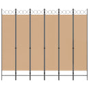 vidaXL 6-paneles szobaelválasztó Bézs 240 x 200 cm Szövet