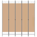 vidaXL 5-paneles szoba elválasztó Bézs 200 x 220 cm Szövet