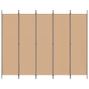 vidaXL 5-paneles szoba elválasztó Bézs 250 x 200 cm Szövet