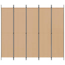 vidaXL 5-paneles szoba elválasztó Bézs 250 x 220 cm Szövet