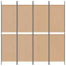 vidaXL 4-paneles szobaelválasztó Bézs 200 x 200 cm Szövet