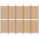 vidaXL 5-paneles szoba elválasztó Bézs 250 x 200 cm Szövet