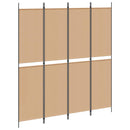 vidaXL 4 paneles szobafal Bézs 200 x 220 cm Szövet