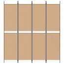 vidaXL 4 paneles szobafal Bézs 200 x 220 cm Szövet