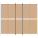 vidaXL 5-panelos szoba leválasztó Bézs 250 x 220 cm Szövet