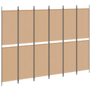 vidaXL 6-paneles szobaelválasztó Bézs 300 x 220 cm Szövet