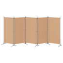 vidaXL 5-paneles szoba elválasztó Bézs 433 x 180 cm Szövet
